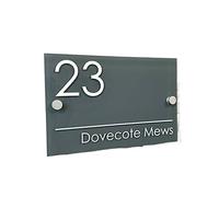 ZHANGSHUMIN Numero Civico Esterno Fai da Te Numero di casa Modern House Sign Plaque Number Stradale Nome Vetro Effetto Acrilico(04)