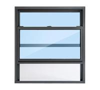 ZHANGXAO Finestre a Filo in Alluminio, Sollevamento Verticale, finestre insonorizzate per capannoni, Garage, ristoranti, bagni, Food Truck, Porte finestre con Vetro temperato (50 x 120 cm)