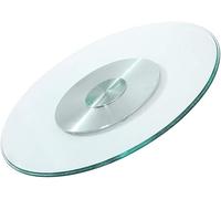 ZHANGXAO Piatto Girevole Lazy Susan da 60 cm e 80 cm per Tavolo da Pranzo da Cucina, Piatto da Portata in Vetro temperato, Vassoio da Portata Rotante con Cuscinetto Silenzioso, Rotondo e Trasparente