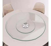 ZHANGXAO Piatto Girevole Lazy Susan in Vetro temperato da 31" 35" 39" Piatto da Portata Trasparente Spesso con Base in Lega di Alluminio Piatto Rotante per Tavolo da Pranzo da 24" 27" (Dimensioni: 70