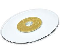 ZHANGXAO Piatto Girevole Lazy Susan in Vetro temperato per Tavolo da Pranzo da Cucina, Vassoio Girevole Resistente con Cuscinetto Silenzioso, Base Antiscivolo, Rotondo