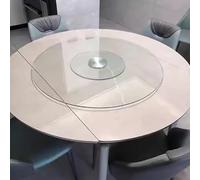 ZHANGXAO Piatto Girevole Rotondo Trasparente da 100 cm, Piatto da Portata Lazy Susan, Vassoio Girevole in Vetro temperato per Tavolo da Pranzo, Rotazione a 360 Gradi, antiribaltamento (Dimensioni: 80