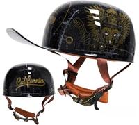 ZHANGXIO Freschi E Traspiranti retrò Mezzo Casco, Resistente alla Corrosione Caschi Moto Scooter Casco Motorino, Mantenere La Circolazione dell'Aria Interna, Omologato ECE