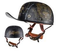 ZHANGXIO Freschi E Traspiranti retrò Mezzo Casco, Resistente alla Corrosione Caschi Moto Scooter Casco Motorino, Mantenere La Circolazione dell'Aria Interna, Omologato ECE