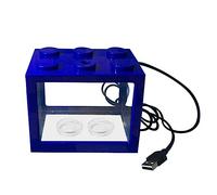 ZHANGXLIOZ-2025 Acquario Serbatoio di pesce Mini acquario in acrilico USB Propagatore con serbatoio decorativo desktop for ufficio a casa luce a LED(Blue)
