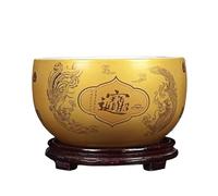 ZHANGXLIOZ-2025 Acquario Treasure Bowl Ceramic Fortune Fish Tank Desktop Small Turtle Feeding(Gold,26x14cm)