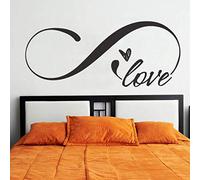 ZHANGXUANS Adesivi murali in vinile nero - adesivi murali amore infinito, adatti per camera da letto e soggiorno, esprimendo il tema dell'amore, adesivi murali rimovibili 57 x 24 cm