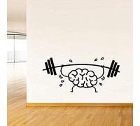 ZHANGXUANS Adesivo da Muro per Palestra/Classe/Ufficio - Cervello Solleva Pesi, Adesivo da Muro Rimovibile Nero 58x26Cm