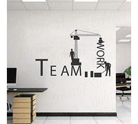 ZHANGXUANS Adesivo da Muro per Ufficio di Team Work - Decorazione per pareti aziendali ispirativa per Meeting Room - Adesivo da Muro Nero smontabile 75x45cm