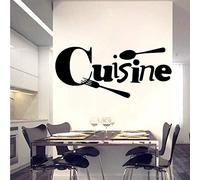 ZHANGXUANS Adesivo da parete in vinile nero - Adesivo decorativo per cucina francese, adatto per pareti della cucina, tema cucina espressa, adesivo da parete rimovibile 30 x 68 cm