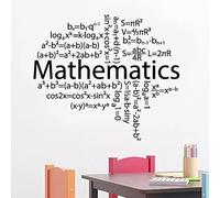 ZHANGXUANS Adesivo da parete in vinile nero - decorazione per aule di matematica, adatto per scuole e uffici, esprimendo temi educativi, adesivo da parete rimovibile 42 cm x 62 cm