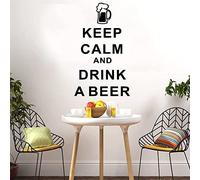 ZHANGXUANS Adesivo da parete in vinile nero - Keep calm and drink beer, adatto per bar, esprimendo tema bere, adesivo da parete rimovibile 4 3X72 cm