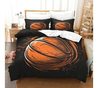 ZHANGXUANS Set Copripiumino in Tre Pezzi Fai-da-Te con Motivo Basket, Che esprime Il Tema dell'hobby Sportivo, Copripiumino con Stampa Digitale + Due federe (50×75 cm)