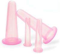 ZhangyiHot Set di coppette massaggianti in silicone rosa, 4 pezzi, mini coppette per il viso, massaggiatore per il viso, aiutante per la cura della pelle, collo, schiena, occhi, tazza da massaggio