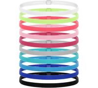 Zhangyusong 10 fasce elastiche sottili per capelli da donna, antiscivolo, elastiche, aderenti, per sport, atletica, con presa atletica, fasce elastiche singole per il sudore durante la corsa