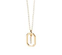 zhangzhe Gioielli da donna con collana lunga pendente a lettera in argento sterling 925