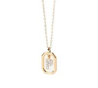 zhangzhe Gioielli da donna con collana lunga pendente a lettera in argento sterling 925