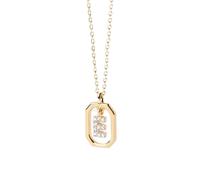 zhangzhe Gioielli da donna con collana lunga pendente a lettera in argento sterling 925