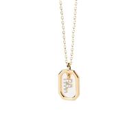 zhangzhe Gioielli da donna con collana lunga pendente a lettera in argento sterling 925