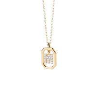 zhangzhe Gioielli da donna con collana lunga pendente a lettera in argento sterling 925