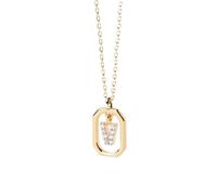 zhangzhe Gioielli da donna con collana lunga pendente a lettera in argento sterling 925
