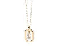 zhangzhe Gioielli da donna con collana lunga pendente a lettera in argento sterling 925