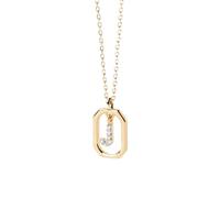 zhangzhe Gioielli da donna con collana lunga pendente a lettera in argento sterling 925