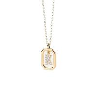 zhangzhe Gioielli da donna con collana lunga pendente a lettera in argento sterling 925