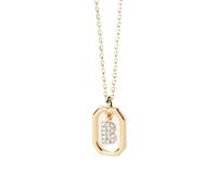 zhangzhe Gioielli da donna con collana lunga pendente a lettera in argento sterling 925