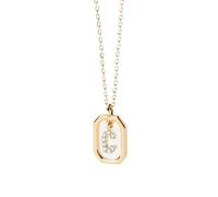 zhangzhe Gioielli da donna con collana lunga pendente a lettera in argento sterling 925