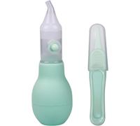 Zhangzitao Aspiratore nasale per bambini, con punta in silicone morbido, anti-riflusso, include pinzette per la pulizia e custodia portatile (verde, taglia unica)