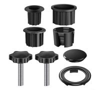 Zhanhai Adattatore per ombrellone, con 3 anelli di riduzione, set di staffe di base in plastica per tubo di plastica, viti di fissaggio per ombrellone da patio esterno