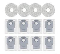 Zhanhai Confezione da 12 sacchetti di ricambio per aspirapolvere robot Roborock QV 35A / QR 798 / QR 598, accessori per 4 panni mocio, 8 sacchetti per la polvere