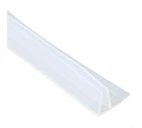 Zhanhai Guarnizione per porta della doccia a forma di F, 2 m, in vetro trasparente senza telaio, guarnizione laterale in gomma per porta della doccia, spessore 6 mm (4 PEZZI)