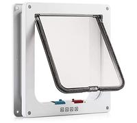 ruichrng Gattaiola per Gatti, Gattaiola per Vetro, Entrata e Uscita Controllabili, adatto a Gatti e Cani di Piccola Taglia (L- misura interna: 19cm x 18cm x 5,5cm)