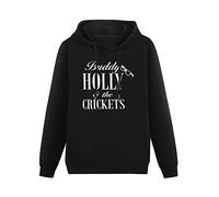 zhanxiangzhi Buddy Holly The Crickets Rock N Roll Legend Rockabilly Peggy Sue Unisex Hoody with Pocket Black S