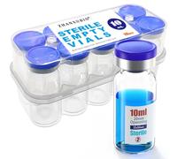 ZHANXUBIO - Flaconcini sterili vuoti, in vetro, con porta di iniezione autorigenerante e tappo a scatto, confezione sterile, 10 pezzi (10 ml, 10)
