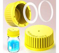 ZHANXUBIO Polipropilene PBT GL25 GL32 GL45 Tappo a vite con anello di versamento e guarnizione in silicone per bottiglia media (GL45 PP giallo 5PCS)