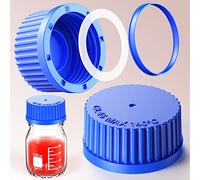 ZHANXUBIO Polipropilene PBT GL25 GL32 GL45 Tappo a vite con anello di versamento e guarnizione in silicone per bottiglia media (GL45 PP blu 5PCS)
