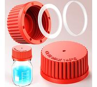 ZHANXUBIO Polipropilene PBT GL25 GL32 GL45 Tappo a vite con anello di versamento e guarnizione in silicone per bottiglia media (GL45 PP rosso 5PCS)