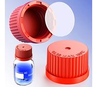ZHANXUBIO Tappo a vite in polipropilene PBT GL25 GL32 GL45 con anello di versamento e guarnizione in silicone per bottiglia media (GL32 PBT 2PCS)