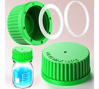 ZHANXUBIO Tappo a vite in polipropilene PBT GL25 GL32 GL45 con anello di versamento e guarnizione in silicone per bottiglia media (GL45 PP verde 5 pezzi)