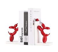 ZHANYUN Fermalibri Cane Palloncino in Resina, Reggilibri per Mensole e Libreria, Statuetta Cane e Scultura Moderna, Fermalibri Design Pesante per Sostenere Libri, Ideale per Ufficio e Casa（Rosso -2)