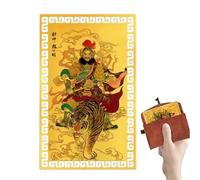 Zhao Gongming 2026 Dio della ricchezza Zhao Gongming Carta in metallo dorato, Zhao Tianjun Pace e Protezione, Decorazione dorata portatile in lega di rame, per uomini, donne, giovani, papà, nonno