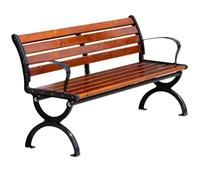 ZHAOBEIK Panca da Esterno in Metallo Resistente Alle Intemperie, Poltroncina da Esterno con Schienale, Capacità 500kg, Perfetta per Parco, Cortile(Brown,180x40x70cm/71x16x28in)