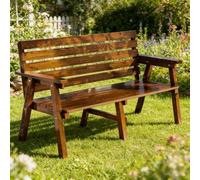 ZHAOBEIK Panchine da Giardino per Esterni, Panca in Legno per 2-3 Persone con 6 Gambe di Supporto, Adatta a Tutte le Stagioni, per Portico e Parco(Brown)