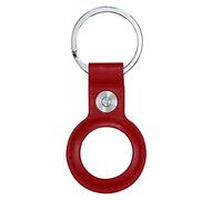 ZhaoCo Portachiavi in pelle per AirTag, custodia protettiva portatile anti-smarrimento, supporto per tracker in pelle con portachiavi e accessori per Airtag Finder, rosso