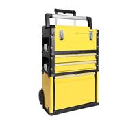 Zhaoj24-05 Cassetta degli Attrezzi Organizer Portatile impilabile for Cassetta degli Attrezzi in Metallo con Ruote e 2 cassetti, Carrello Verticale(Yellow)