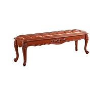 Zhaoj24-05 Moderna Panca Panca decorativa marrone for camera da letto retrò Panca da comodino semplice in legno Panca for divano in pelle PU di lusso per Ingresso Corridoio Camera