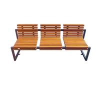 Zhaoj24-05 Panchina Panca con Schienale da Giardino, Superficie della Sedia in Legno, Sedia in Acciaio for Esterni, Seduta in Legno for Il Tempo Libero sulla terrazza del Parco Balcone e Terrazzo(M)